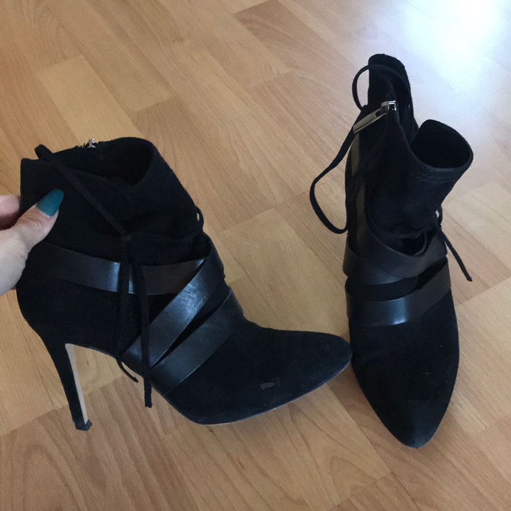 Black velvet heels